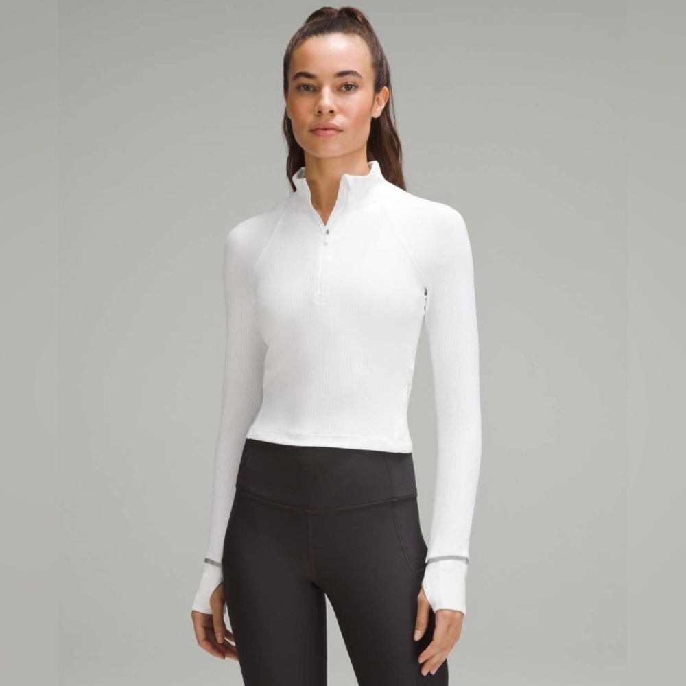 Lululemon Its Rulu Run Ribbed Cropped Half Zip 4
